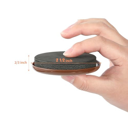 Round Furniture Sliders – 20 PCS2.5 Floor Protectors for Furniture – Strong Furniture Movers Sliders – Protects Floors from Scratches - size: 20pcs Brown 2.5"