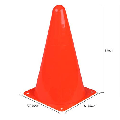 CARTMAN Plastic Training Cones (Set of 12/24 Pack 9" or 12/24 Pack 7" or 12/24 Pack Disc Cone) Agility Soccer Cones, Indoor Outdoor and Festive Events Field Marker Agility Cones - style: 9" 12pk