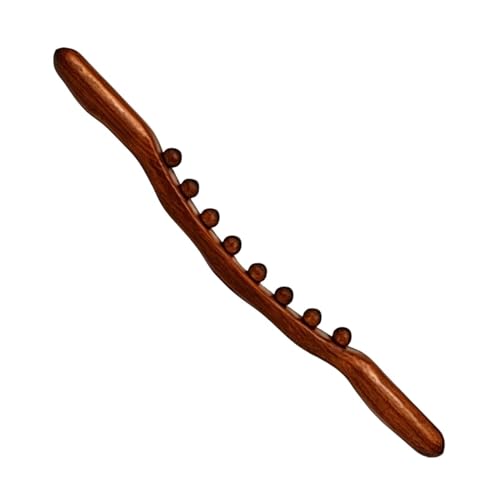Wood Massage Stick | 8-Bead Scraping Massage | Handheld Body Massager Tool | for Women Men Runners Athletes Fitness Lovers Weightlifters Dancers Gym Home Office Apartment Salon