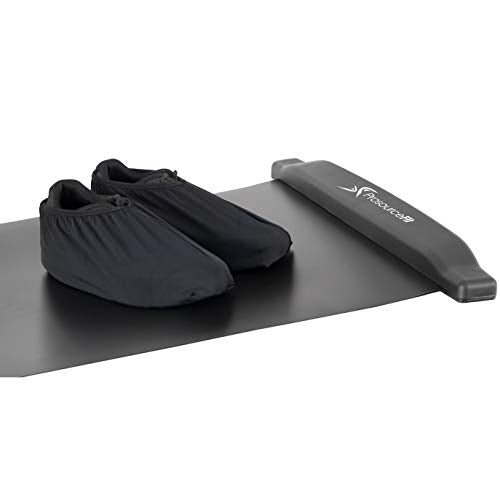 ProsourceFit Slide Board Mat for Exercise 6’ with End Stops, Booties & Carrying Bag for Low-Impact Indoor Home Workouts and Sports Training