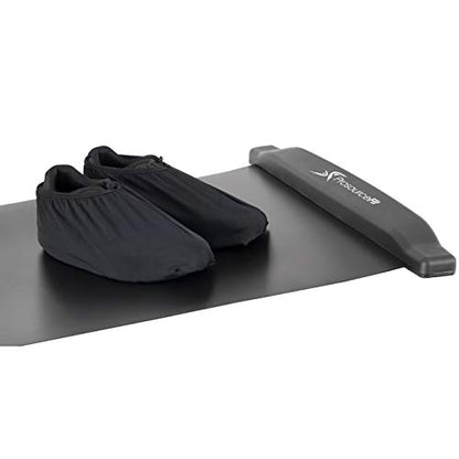 ProsourceFit Slide Board Mat for Exercise 6’ with End Stops, Booties & Carrying Bag for Low-Impact Indoor Home Workouts and Sports Training