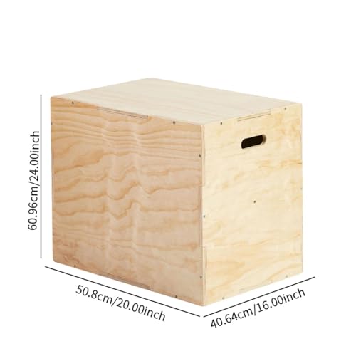 Yiju Wooden Plyo Box, Jump Training Equipment, Versatile Plyometric Jump Box, 3 in 1 for Lunges Home Gym Conditioning Dips Squats