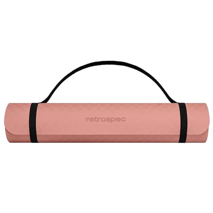 Retrospec Zuma Yoga Mat 6mm Thick Non-Slip TPE Exercise Mat | Cushioned Workout Mat for Yoga Pilates and Home Stretching | 72 x 24 with Carrying Strap
