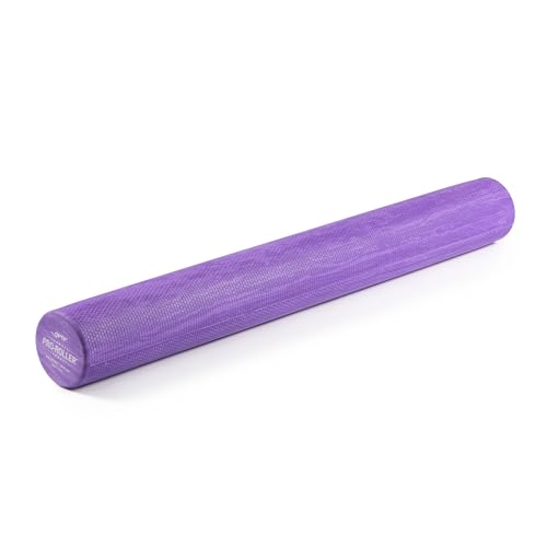 OPTP PRO-Roller Standard Density Foam Roller – Medium Density Foam Roller for Physical Therapy, Pilates, Yoga Foam Roll Exercises, and Muscle Recovery - Purple 36" x 4"