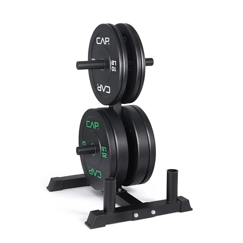CAP 2-inch Olympic Bumper Plate Weight Set | 100-370 lbs | Multiple Colors | Storage Rack Optional