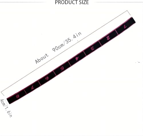 Fitness Resistance Band for Stretching and Yoga, Number Stretch Resistance Band with Clear Markings, 8-Section Elastic Training Bands for Yoga, Stretching, Pilates, Fitness