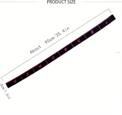 Fitness Resistance Band for Stretching and Yoga, Number Stretch Resistance Band with Clear Markings, 8-Section Elastic Training Bands for Yoga, Stretching, Pilates, Fitness