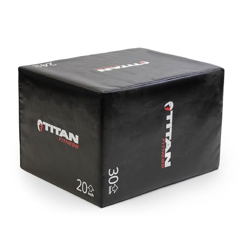 Titan Fitness 3-in-1 Soft Foam Plyometric Box, 20" x 24" x 30", Dense Foam Core with Soft Foam Padding, Plyometric Workouts