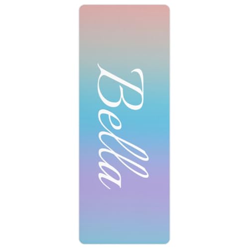Custom Name Yoga Mat,Personalized Travel Yoga Exercise Mat,Non Slip,Perfect for Kids & Adults,Gradient Color D Series - color: Style 24