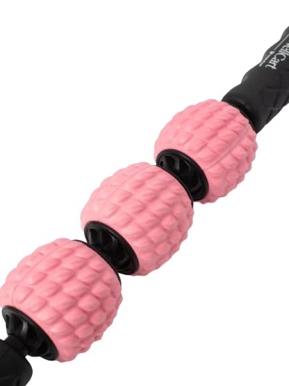 WellCart’s EVA Massage Stick Roller. Comfort Grip Handles with 3 Independent Textured Total Body Massager Spinners