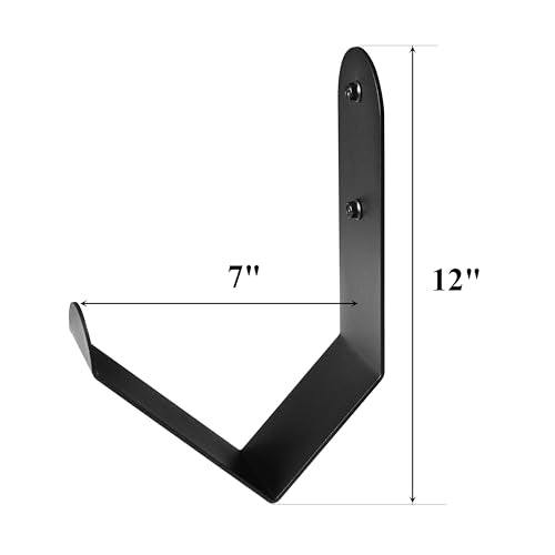 Iron Battle Rope Storage Rack, Wall Mount, Black, 1 Count, Minimalist Style, Solid Pattern, 2.9" x7.5" x11.4", 10kg Max Weight, Home, Garage, Commercial Gym