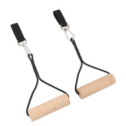 Wooden Gymnastic Rings, Portable Pull Up Handles for Arm Strength Training, Beech Wood Gym Rings with Storage Bag, Multifunctional Workout Equipment for Outdoor Home Gym and Fitnes