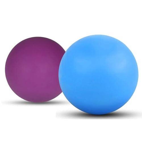 WOVTE 2 Pack Massage Lacrosse Balls for Sore Muscles, Shoulders, Neck, Back, Foot, Body, Deep Tissue, Myofascial Release, Trigger Point Therapy, Muscle Knots and Yoga Therapy (Blue Purple) - color: Blue Purple