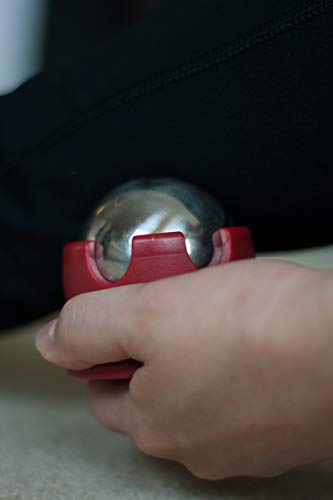 Massage Roller Ball - Stainless Steel Gel Balls for Heat + Ice Therapy - Back, Shoulder, Calf, Foot Massager with Heat or Cold - Myofascial Release - Deep Tissue Trigger Points - Hot Cold Roller.. - color: Red 55mm