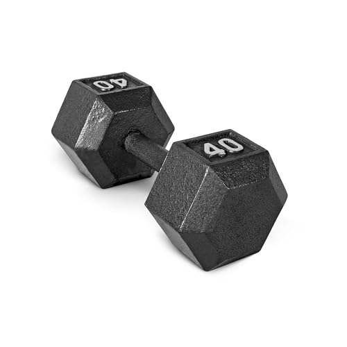 CAP Barbell Cast Iron Hex Dumbbell | Multiple Options - color: Black, Single, size: 40 lb