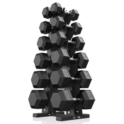 Hex Dumbbell Sets with Rack, 85-560lb Dumbbell Weight Set & Storage Rack - size: 370lb (10, 15, 25, 35, 45, 55lb)x2& Rack