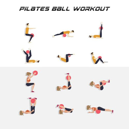 Cikyner Soft Pilates Ball, Small Exercise Ball 9 Inch Mini Gym Ball with Inflatable Straw, Suitable for Pilates, Yoga, Full Body Training, Physical Therapy and Balance improving at Home, Gym & Office - color: Red
