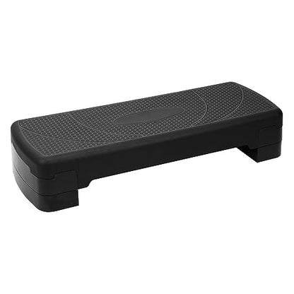 BalanceFrom 31-inch Aerobic Step Platform Trainer with 3 Adjustable Risers - color: Black