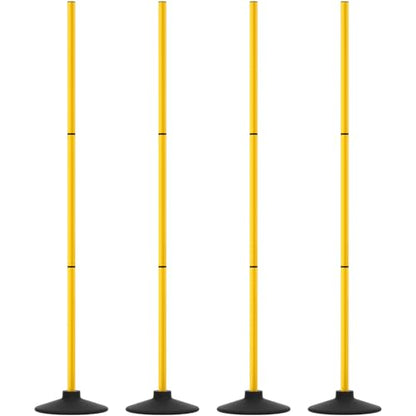 GHB Agility Poles 4 Pack 50" Sports Soccer Training Poles,Detachable Speed Training Equipment Football Accessories with Rubber Base