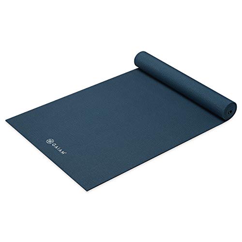 Gaiam Yoga Mat - Premium Solid Thick Non Slip Exercise & Fitness Mat for All Types of Yoga, Pilates & Floor Workouts - color: Marine