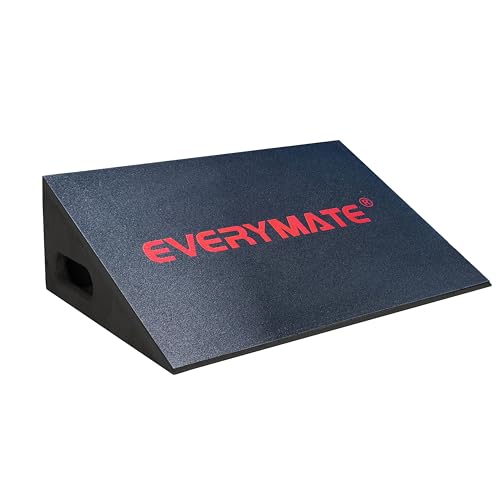 EVERYMATE Slant Board Calf Stretcher, Non-Slip Heel Elevated Squat Wedge Block for Weightlifting and Calf Stretching, Knees Over Toes Equipment 1000LB - color: Slant Board-BLACK