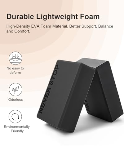 KEEP Yoga Block, High-Density EVA Foam 2 Pack Yoga Block with Non-Slip Textured Surface, Supportive, Lightweight - Ideal for Yoga