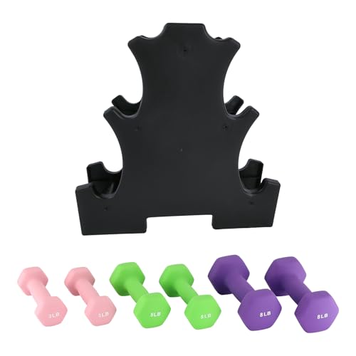 Dumbbell Hand Weights for Women, Neoprene Hexagon Non-Slip Weights Dumbbell Set for Home Gym - size: 3+5+8 LBS