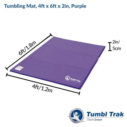 Tumbl Trak Gymnastics Folding Tumbling Panel Mat - color: Purple, size: 4'x6'x2"