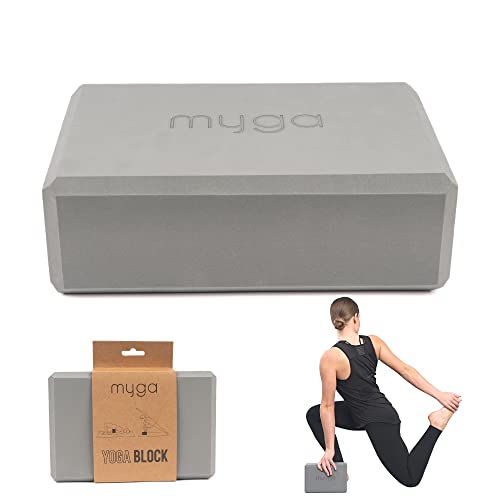 MYGA Yoga Block,Lightweight EVA Foam Yoga Brick,High Density Non-Slip Block for Yoga Poses, Pilates, Balance and Flexibility - color: Grey