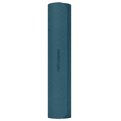 Retrospec Zuma Yoga Mat 6mm Thick Non-Slip TPE Exercise Mat | Cushioned Workout Mat for Yoga Pilates and Home Stretching | 72 x 24 with Carrying Strap