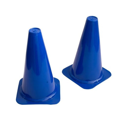 6 Pack - 9" Blue Soccer Training Traffic Cones - Speed Agility Cones for Sports Football Basketball Skating Obstacle Course Drills - Indoor Outdoor Plastic Field Markers, Coaching & Practice Equipment