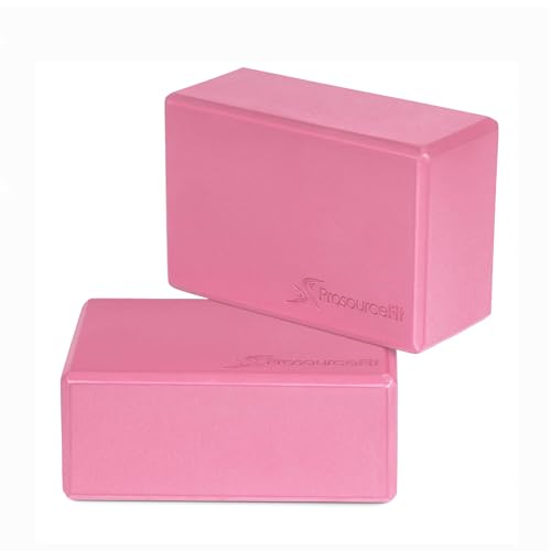 ProsourceFit Foam Yoga Blocks, High Density EVA Yoga Bricks 4”x 6” x 9” (Set of 2)