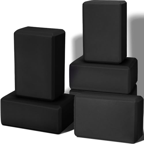 Wettarn 6 Pack Yoga Blocks 9 x 6 x 4 Inch EVA Foam Lightweight Non Slip Yoga Props for Pilates Stretching Meditation