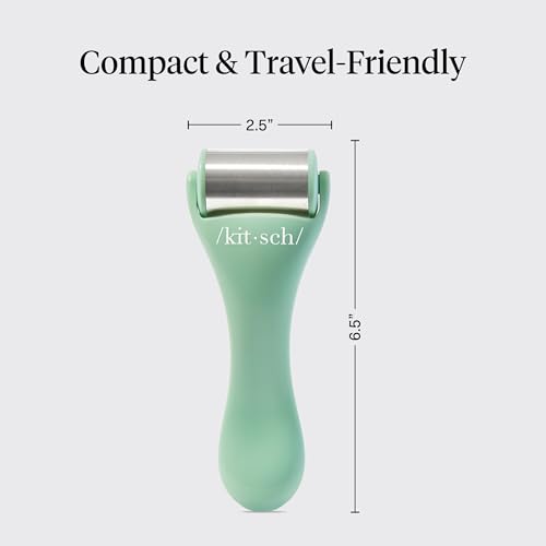 Kitsch Ice Roller for Face – Stainless Steel Ice Face Roller to Reduce Puffiness, Redness & Headaches – Cooling Facial Roller for Skin Care, Irritation Relief & Spa-Like Experience at Home - Mint - color: Minty Green