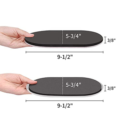 Ezprotekt Large Furniture Sliders for Carpet and Hardwood Floors, 8 Pack 9-1/2" x 5-3/4" Reusable Oval Heavy Duty Furniture Moving Pads, 4 Pcs Hard Floor Felt Sliders+4 Pcs Carpet Sliders (Beige)