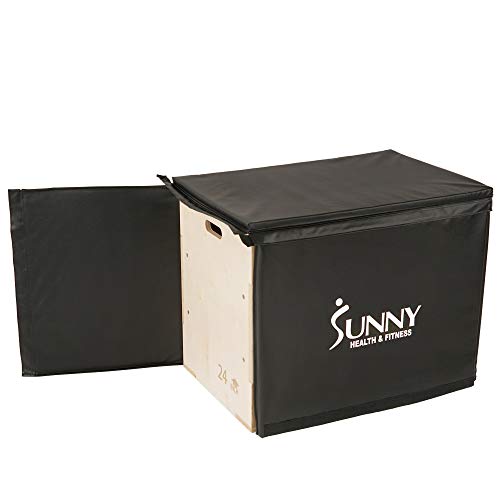 Sunny Health & Fitness Foam Plyo Box with Adjustable Heights and High Weight Capacity - style: 30" Max - Wood