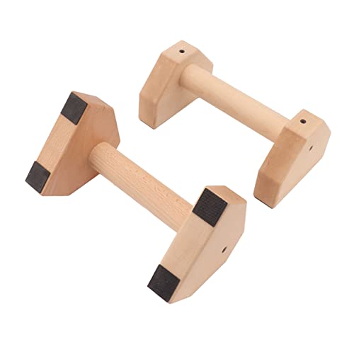 PowerBars, Push Up Stand, Wooden Parallettes Push Up Bars, Joint-Friendly Beech Wood Calisthenics Equipment for Home Durable Handstand Trainer Push Up Handles(30CM)