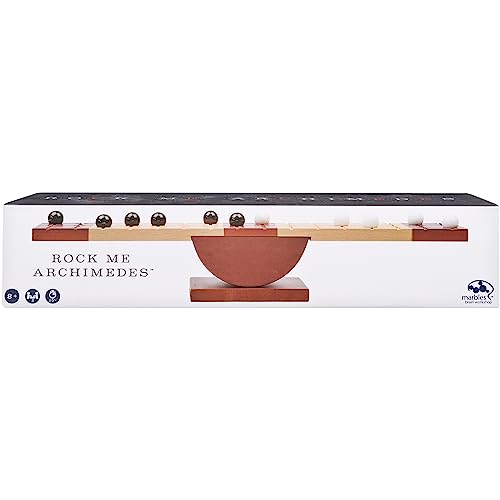 Rock Me Archimedes, Balancing Strategy Puzzle Marbles Family Board Game Retro STEM Learning Educational Toy, for Adults and Kids Ages 8 and up