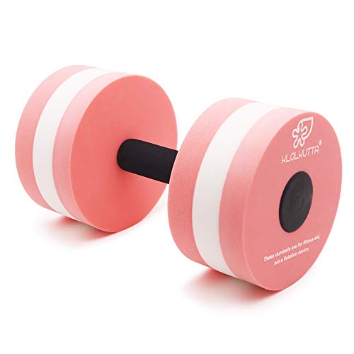 Water Dumbbells, Pool Weights for Water Exercise, 2 Pcs Aquatic Barbells - color: Pink