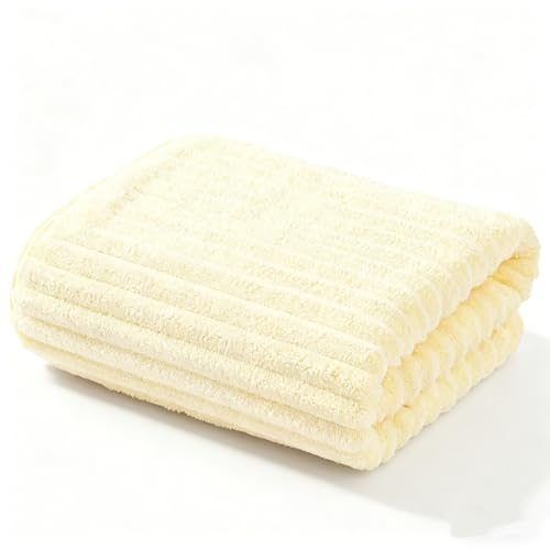 Super Size Thick Coral Fleece Bath Towel 35 * 70inches, Ultra Soft & Highly Absorbent Quick-Dry Bath Sheet, Plush Microfiber Towel for Adults, Women, Men, Spa, Beach and Gift Ideas - color: Ivory, size: 35*70 Inches