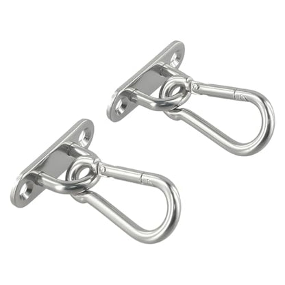 for Duty Hook Anchor Hanger for Yoga Swing Suspension Straps Gymnastic Rings Battle Ropes Indoor Outdoor Installation for Stainless Steel Silver