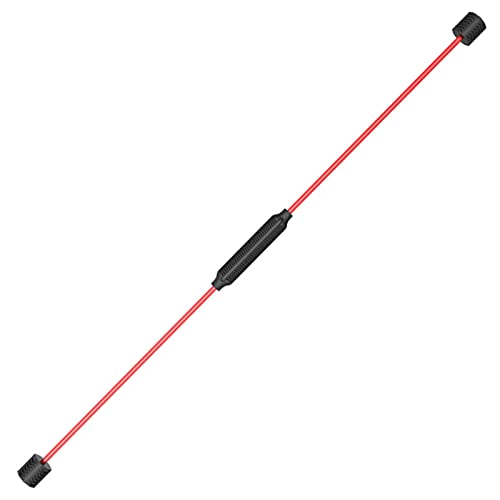 Yoga Starter Set - Flexi Bar, Resistance Band & Shoulder Tube for Elastic Exercise & Training Fitness - color: RED