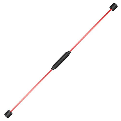 Yoga Starter Set - Flexi Bar, Resistance Band & Shoulder Tube for Elastic Exercise & Training Fitness - color: RED