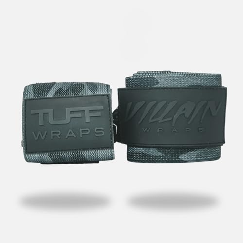 Villain Wrist Wraps for Weightlifting & Powerlifting – Adjustable Support Straps for Men and Women – Ideal for Strength Training, CrossFit, Bodybuilding – Durable Comfort to Eliminate Wrist Pain - color: Black Camo, size: 16 - Inch