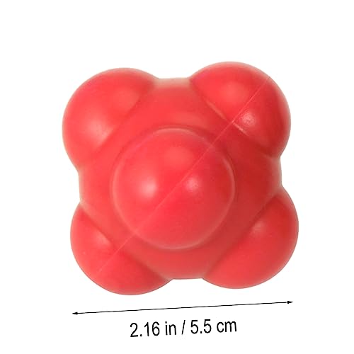 BESPORTBLE Red Hexagonal Reaction Ball for Agility Training Medium Difficulty Silicone Ball for Hand Eye Coordination Reflex Improvement and Speed Development in Sports