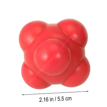 BESPORTBLE Red Hexagonal Reaction Ball for Agility Training Medium Difficulty Silicone Ball for Hand Eye Coordination Reflex Improvement and Speed Development in Sports