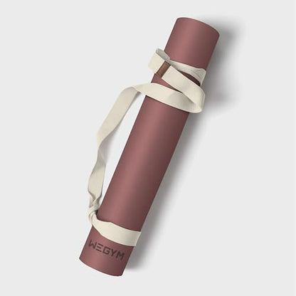 WeGym Yoga Mat, 4mm Cushioned Exercise Mat for Yoga, Pilates, Home Workouts - Anti Slip Polyurethane Suede Yoga Mat with Carrying Strap - color: Rose Pink, style: Polyurethane