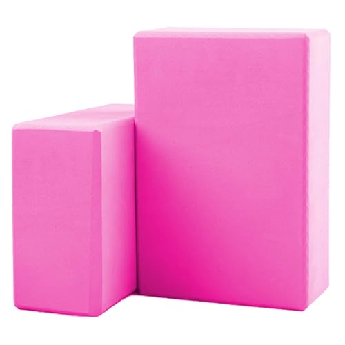 Yoga Blocks 2 Pack, Lightweight Premium EVA Foam Yoga Blocks, Non Slip Supportive Foam Blocks for Yogi, Pilates, Stretching and Meditation, Women Men Yogi Beginners Accessories - color: Rose Red