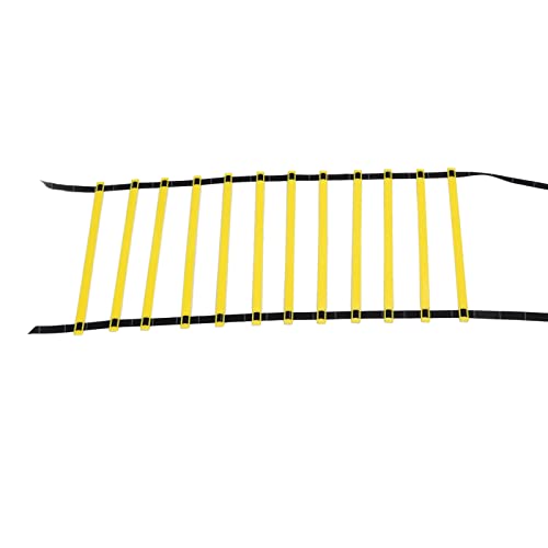 Agile Ladder Football Step Training Rope Ladder, Speed Ladder for Agility Drills, 6m 12 Rungs with Adjustable Width and Carry Bag for Soccer Basketball Volleyball