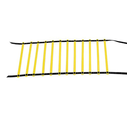Agile Ladder Football Step Training Rope Ladder, Speed Ladder for Agility Drills, 6m 12 Rungs with Adjustable Width and Carry Bag for Soccer Basketball Volleyball